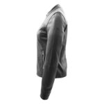 WeeBroz Women's Black Leather Biker Jacket Classic Biker Style - Image 5