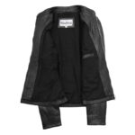 WeeBroz Women's Black Leather Biker Jacket Classic Biker Style - Image 6