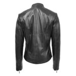 WeeBroz Women's Black Leather Biker Jacket Slim Fit Style - Image 2