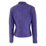 WeeBroz Women's Purple Leather Biker Jacket Casual Edgy Style - Image 3