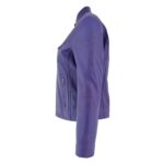 WeeBroz Women's Purple Leather Biker Jacket Casual Edgy Style - Image 7
