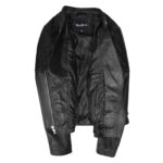 WeeBroz Women's Black Leather Biker Jacket Cross Zip Style - Image 7