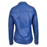 WeeBroz Women's Black Real Leather Biker Jacket Cross Zip Biker Style - Image 2