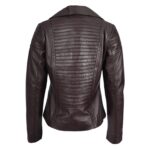 WeeBroz Women's White Real Leather Biker Jacket Fitted Casual Style - Image 2