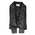 WeeBroz Women's Real Black Leather Biker Jacket Collarless Slim Fit Style - Image 6