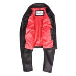 WeeBroz Women's Black Leather Biker Jacket Minimal Moto Cropped Fit Style - Image 6