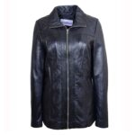 WeeBroz Women's Black Real Leather Biker Jacket Zipper Quilted Style