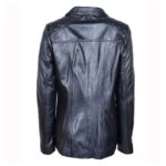 WeeBroz Women's Black Real Leather Biker Jacket Zipper Quilted Style - Image 2