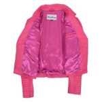 WeeBroz Women's Pink Soft Leather Biker Jacket Classic Biker Style - Image 6