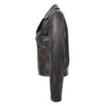 WeeBroz Women's Vintage Black Leather Biker Jacket Cross Zip Style Retro-inspired - Image 5