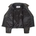 WeeBroz Women's Vintage Black Leather Biker Jacket Cross Zip Style Retro-inspired - Image 6