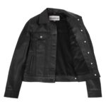 WeeBroz Women's Black Soft Leather Biker Jacket Vintage Western Style - Image 6