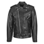 WeeBroz Men's Black Leather Biker Jacket Brando Jacket with Fringes Style - Image 4