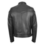 WeeBroz Men's Black Soft Leather Biker Jacket Casual Moto Style - Image 2