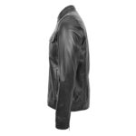 WeeBroz Men's Black Leather Biker Jacket Moto Rider Style - Image 5