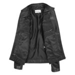 WeeBroz Men's Black Leather Biker Jacket Moto Rider Style - Image 6