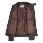 WeeBroz Men's Brown Leather Biker Jacket Zipper Classic Biker Style - Image 6