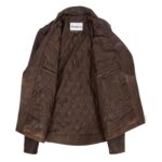 WeeBroz Men's Antique Brown Leather Biker Jacket Heavy Duty Biker Style - Image 7