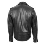 WeeBroz Men's Black Leather Biker Jacket Heavy Duty Brando Style - Image 2