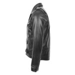 WeeBroz Men's Black Leather Biker Jacket Heavy Duty Brando Style - Image 5