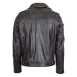 WeeBroz Men's Vintage Black Leather Biker Jacket Brando Biker Style - Image 2