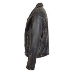 WeeBroz Men's Vintage Black Leather Biker Jacket Brando Biker Style - Image 5