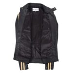 WeeBroz Men's Black Leather Biker Jacket With Racing Stripes Style - Image 6