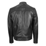 WeeBroz Men's Black Leather Biker Jacket Zipper Biker Style - Image 2