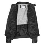 WeeBroz Men's Black Leather Biker Jacket Zipper Biker Style - Image 6