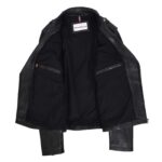 WeeBroz Men's Black Leather Biker Jacket Cross Zip Brando Biker Style - Image 7