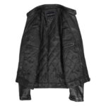 WeeBroz Men's Black Leather Biker Jacket Classic Cafe Racer Style - Image 6