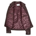 WeeBroz Men's Brown Leather Biker Jacket Classic Cafe Racer Style - Image 6