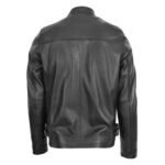 WeeBroz Men's Black Leather Biker Jacket Casual Biker Style - Image 2