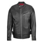 WeeBroz Men's Black Leather Biker Jacket Casual Biker Style - Image 3