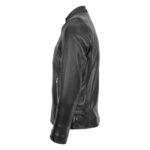 WeeBroz Men's Black Leather Biker Jacket Casual Biker Style - Image 4
