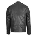 WeeBroz Men's Black Leather Biker Jacket Casual Fashion Biker Style - Image 2