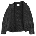 WeeBroz Men's Black Leather Biker Jacket Quilted Biker Style - Image 6