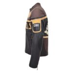WeeBroz Men's Brown Leather Biker Jacket Racing Badges "Black Hills" Style - Image 5