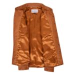 WeeBroz Men's Tan Leather Biker Jacket Classic Trucker Style - Image 6