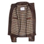 WeeBroz Men's Vintage Brown Leather Biker Jacket Urban Biker Style - Image 6