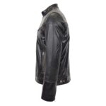 WeeBroz Men's Brown Leather Biker Jacket Vintage Biker Style - Image 5