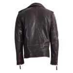 WeeBroz Men's Vintage Brown Leather Biker Jacket Brando Biker Style - Image 2