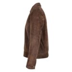 WeeBroz Men's Brown Leather Biker Jacket Suede Casual Harrington Style - Image 5