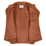 WeeBroz Men's Tan Soft Leather Biker Jacket Casual Plain Rider Style - Image 6
