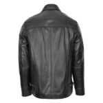 WeeBroz Men's Black Soft Leather Biker Jacket Plain Zip Box Casual Style - Image 2