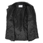 WeeBroz Men's Black Soft Leather Biker Jacket Plain Zip Box Casual Style - Image 6