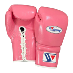 Winning Lace Up Boxing Gloves Pink Professional Training & Sparring Gloves