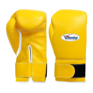 Winning Velcro Boxing Gloves Yellow Gym Training & Sparring Gloves