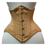 Handmade Beige Double Steel Boned Underbust Corset Waist Training Short Torso Hourglass Shapewear