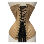 Handmade Beige Double Steel Boned Underbust Corset Waist Training Short Torso Hourglass Shapewear - Image 2